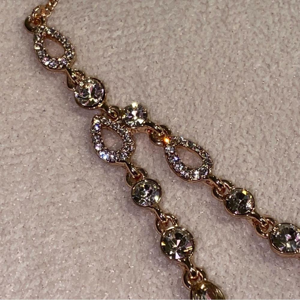 Givenchy rose gold tone with champagne Swarovski crystal necklace - Picture 9 of 16